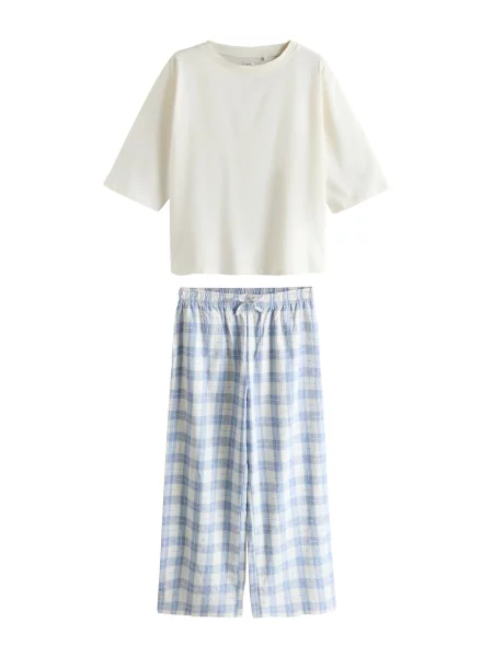 Next Pijama albastru deschis alb