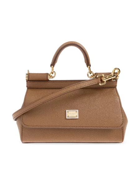Torebka Dolce And Gabbana skórzana brązowa