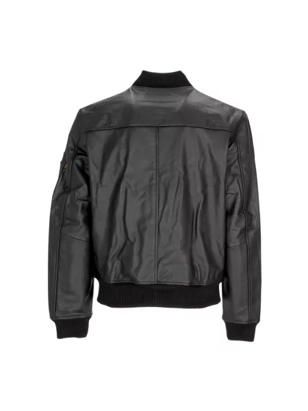 Kurtka skórzana Alpha Industries czarna