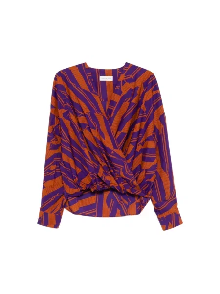 Wielobarwność bluzka Dries Van Noten z dekoltem w serek