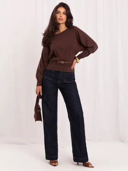 Cu centură curea Italy Moda eleganta maro