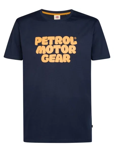 Petrol Industries Tricou bleumarin galben