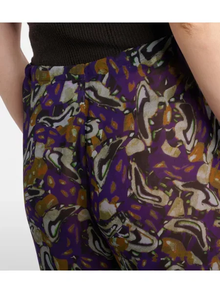 Pantaloni Dries Van Noten cu imagine violet