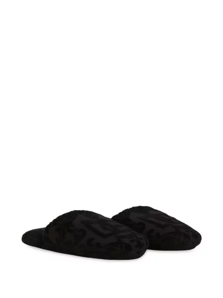 Papuci de casă Dolce & Gabbana cu broderie negru