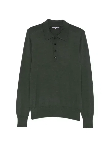 Lung tricou polo Patrizia Pepe tricotate verde