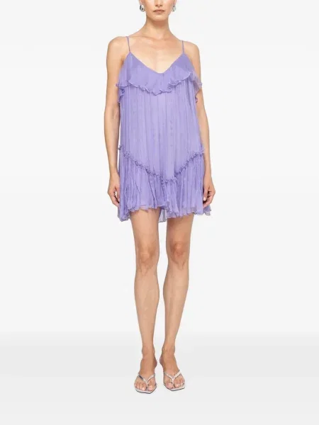 Rochie mini Nissa de mătase violet