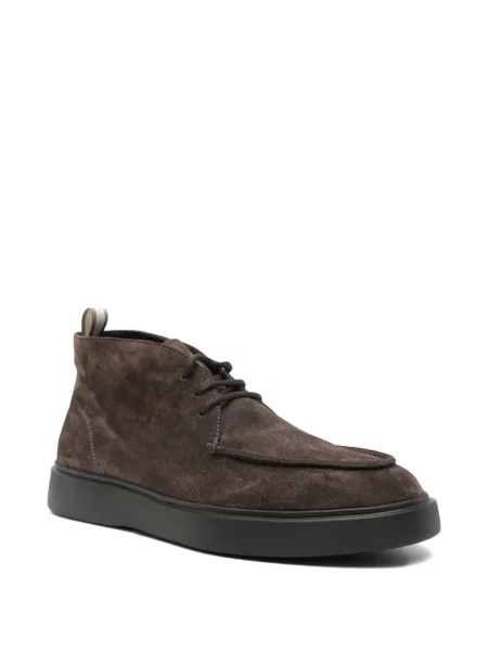 Botine Officine Creative cu șireturi din piele de căprioară maro