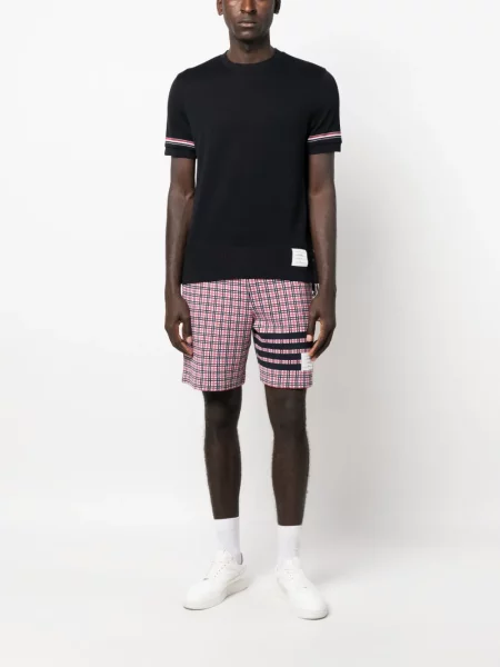 Dryžuotas megztas megztinis Thom Browne mėlyna