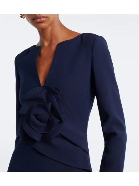 Kvetinové šaty Roland Mouret s aplikáciou modrá