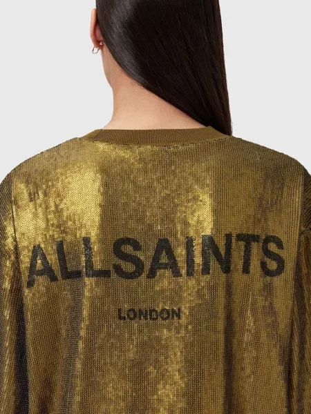 Костюмное платье мини Allsaints серебряное