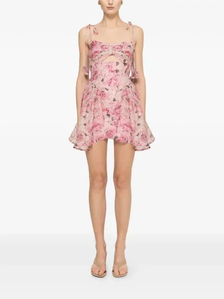 Sukienka w kwiaty Nissa w kwiatki różowa