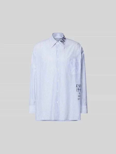 Koszula casualowa o kroju relaxed fit z brustaszą Mm6 Maison Margiela biała