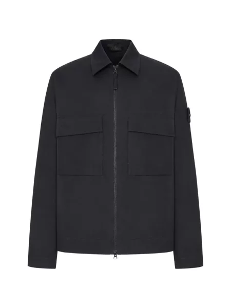 Geacă cămașă Stone Island cu strasuri negru