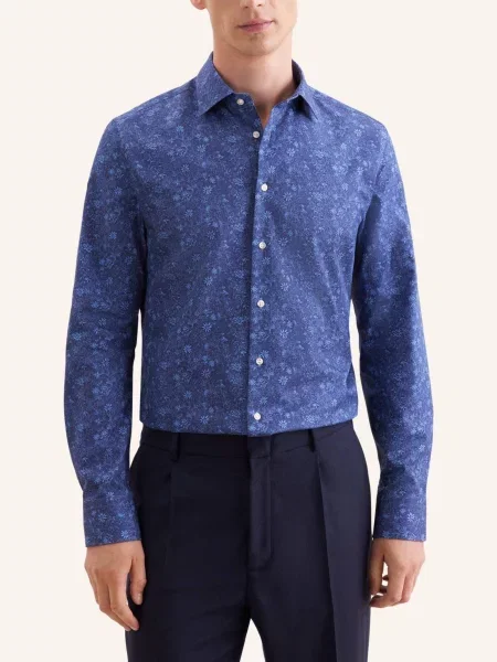 Seidensticker Koszula Biznesowa O Kroju Shaped Fit blau granatowa