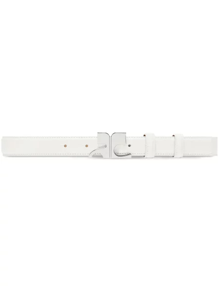 Curea Courreges din piele alb