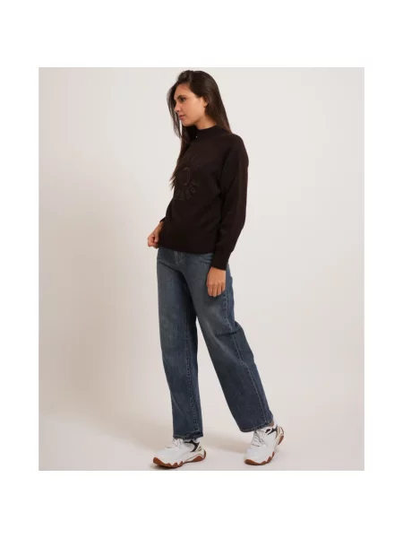 Sweter Armani Exchange klasyczny brązowy