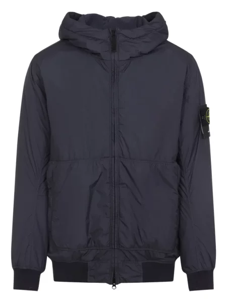 Палто Stone Island с качулка камъни синьо