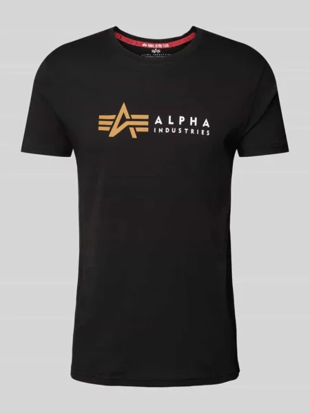 T-shirt z nadrukiem z logo Alpha Industries czarna