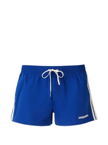 Slip de baie Dsquared2 cu dungi scurt albastru