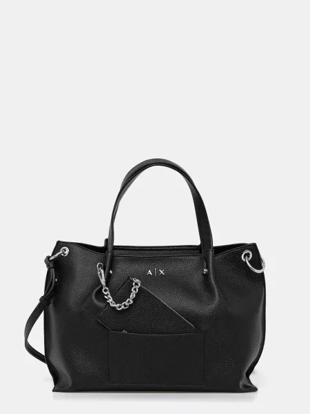 Torebka Armani Exchange z autografem czarna