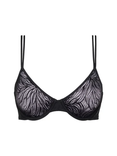 Calvin Klein Underwear Podprsenka Sheer Marquisette černá bílá