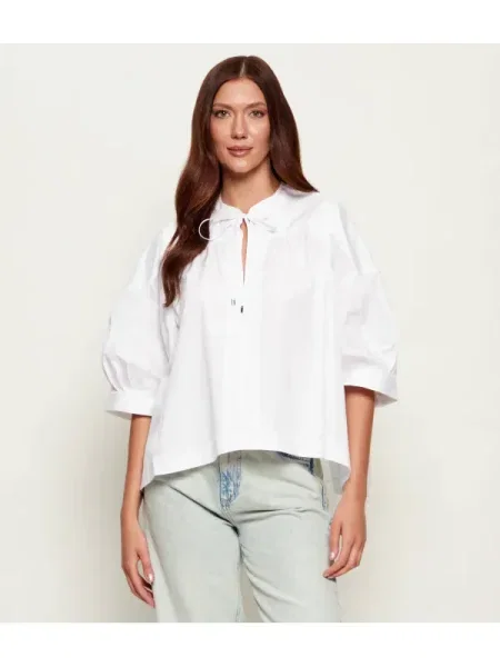 BOSS BLACK Bluză BOLLANA | Oversize fit alb