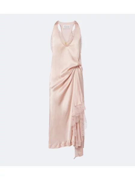 Rochie Maison Margiela din satin roz