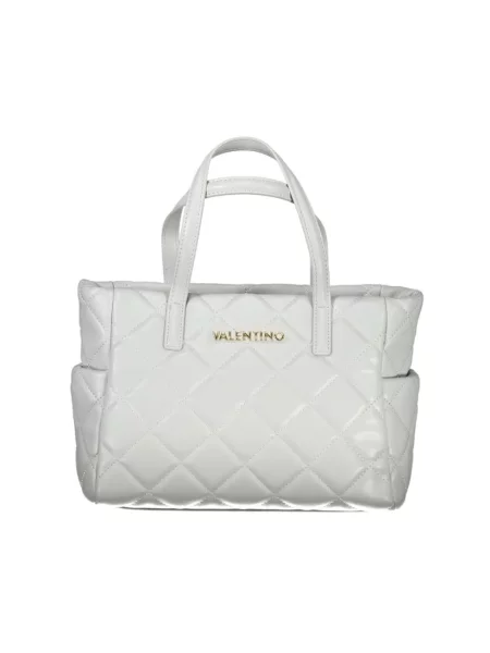 Lniana shopperka Valentino By Mario Valentino szara