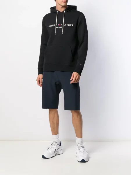 Raštuotas džemperis su gobtuvu Tommy Hilfiger juoda
