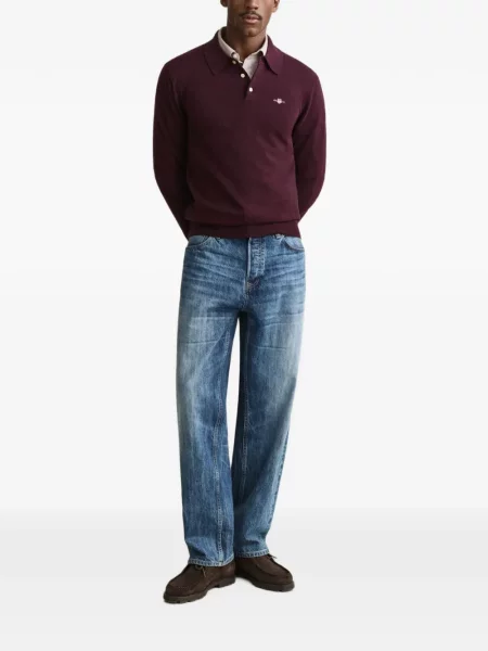 Tricou polo Gant cu autograf violet