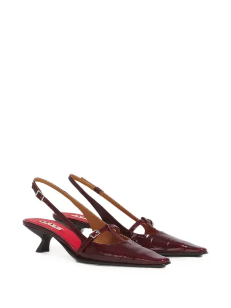 Pantofi cu toc Marni din piele slingback roșu