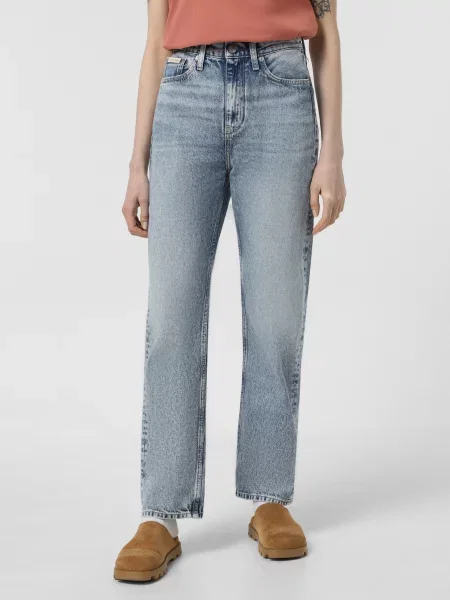 Прямі джинси Calvin Klein Jeans бавовна/перероблена синій