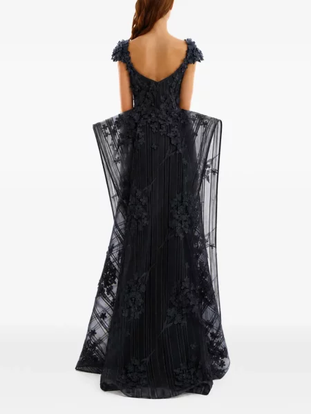 Rochie Gemy Maalouf cu broderie cu model floral negru