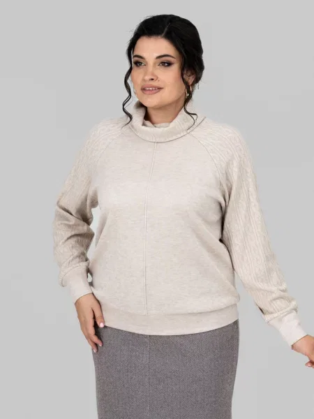 Светр All Posa молочний віскоза/поліестер