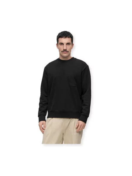 BOSS Green bluza z bawełną SW_Crewneck czarna