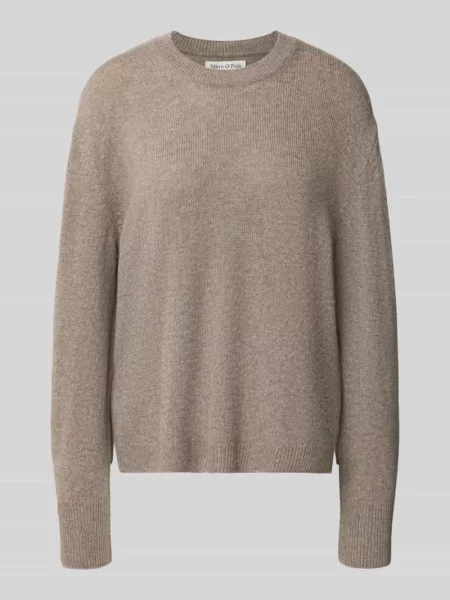 Sweter o kroju loose fit z czystej wełny Marc O'polo beżowy