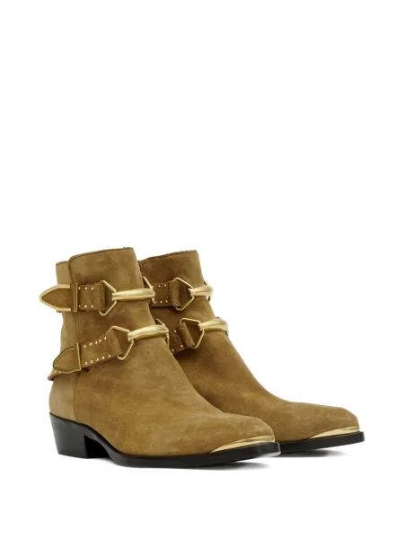 Botine Isabel Marant cu cataramă cu tepi maro