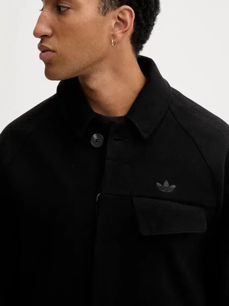 Шерстяное пальто Adidas Originals черное