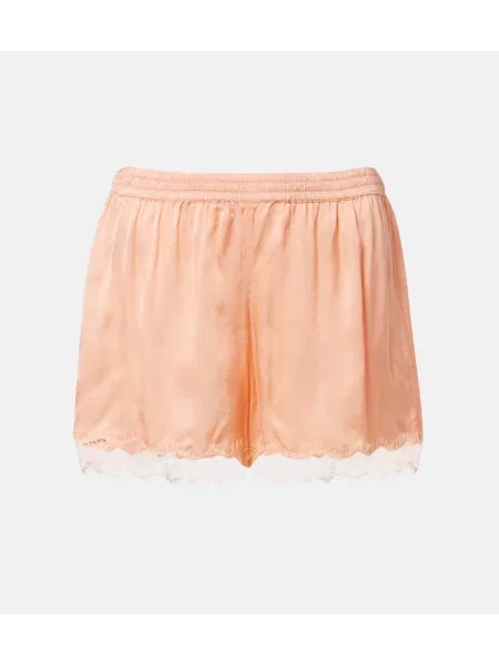 Pantaloni scurți Poupette St Barth din satin roz