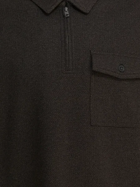Polo Vince cu model herringbone maro