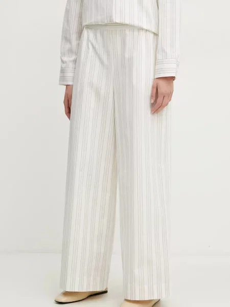 MM pantaloni de femei lat high waist bej