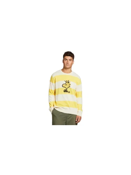 Dedicated Sweater Mora Woodstock Stripe Yellow Mężczyźni Koszulki Dedicated Żółty Size: L czarna