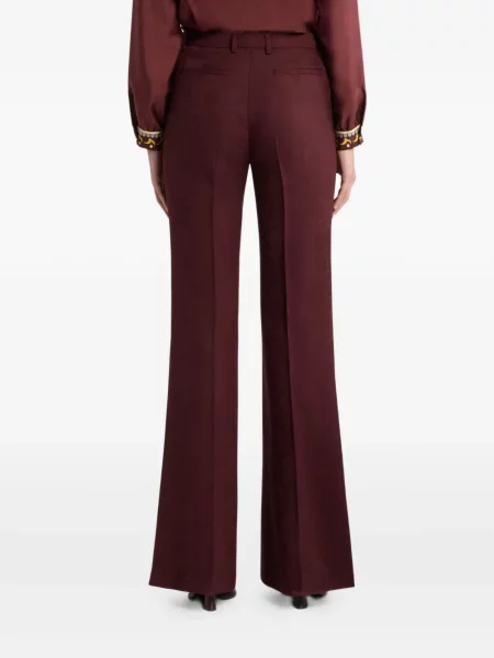 Pantaloni Etro cu model paisley din jacard roșu