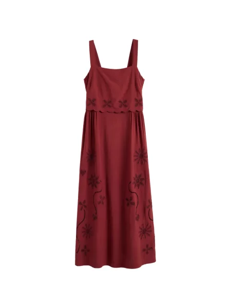 Rochie midi Chinti & Parker cu broderie roșu