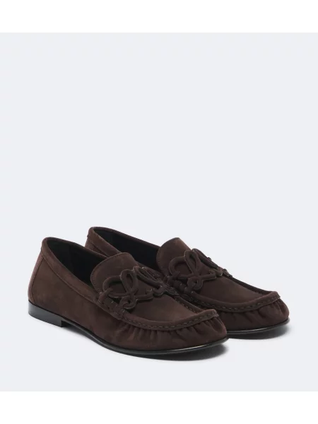 Pantofi loafer Loewe din piele de căprioară maro