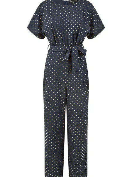 Mela London Salopeta bleumarin alb