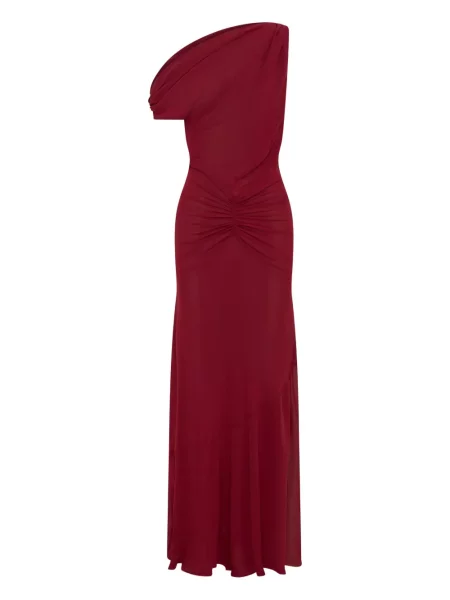 Maksi sukienka maxi Nicholas na jednym ramieniu garniturowa czerwona