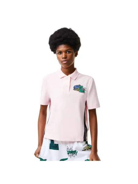 Koszulka Lacoste Holiday Regular Fit Organic Cotton Polo różowa