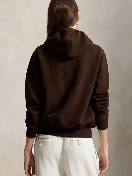 Polo Ralph Lauren bluza rozpinana z kapturem z bawełną