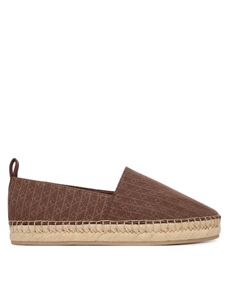 Espadrile Calvin Klein Oblique Espadrille Aop rjava